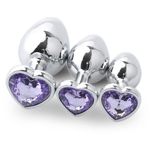 Load image into Gallery viewer, F2054 (MOQ 10) Heart-Shaped Metal Butt Plug Suit Anal Massage Climax SM Adult Anal Dilatation Device Masturbation Toys Sexy Sex Product
