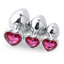 Load image into Gallery viewer, F2054 (MOQ 10) Heart-Shaped Metal Butt Plug Suit Anal Massage Climax SM Adult Anal Dilatation Device Masturbation Toys Sexy Sex Product
