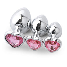 Load image into Gallery viewer, F2054 (MOQ 10) Heart-Shaped Metal Butt Plug Suit Anal Massage Climax SM Adult Anal Dilatation Device Masturbation Toys Sexy Sex Product
