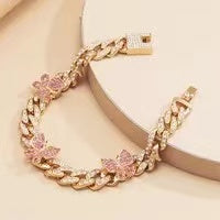 F4020 Cuabn Butterflies Anklet Chain (MOQ  10)