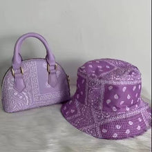 Load image into Gallery viewer, F9002 Bandanna Purse Bucket Hat Set
