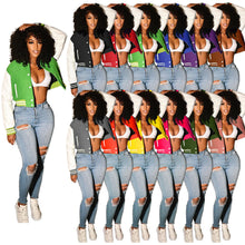 Load image into Gallery viewer, F5045 Button Pressing Baseball Uniform Double-Layer Threaded Jacket
