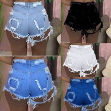 Load image into Gallery viewer, F5122 INS Internet Celebrity Ripped Denim Shorts
