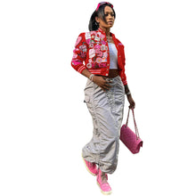 Load image into Gallery viewer, F5039 Fashion Printed Varsity Jacket
