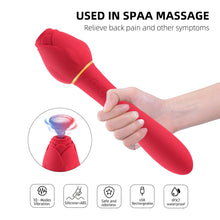 Load image into Gallery viewer, F2016  Amazon New Variable Frequency Mute Female Handle Rose Vibration Liquid Silicone Massage Stick Manufacturer Source
