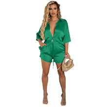 Load image into Gallery viewer, F5081 Button Shirt Short Sleeve Shorts Loose Casual Two-Piece Suit

