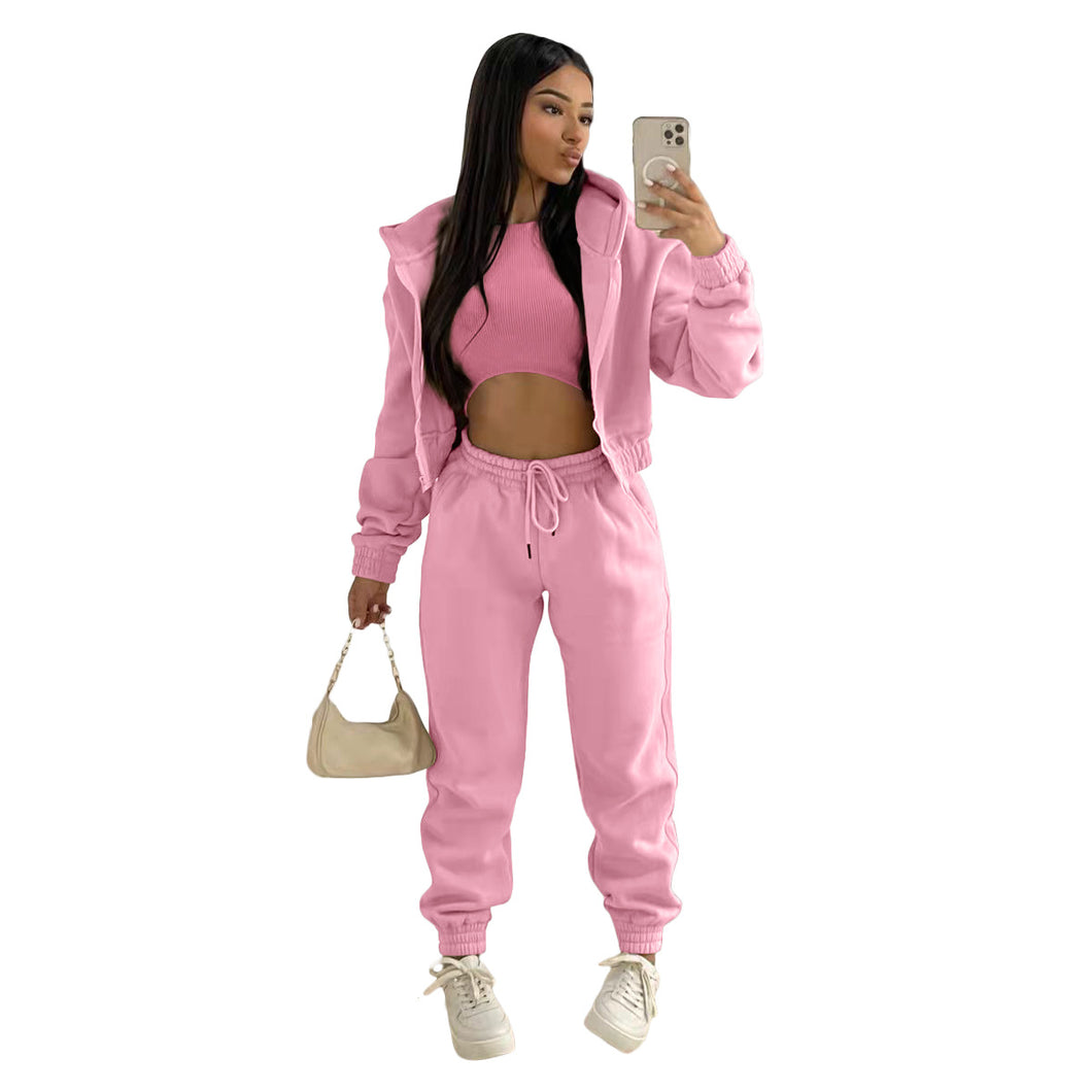 F5049 Hooded Sports and Leisure Suit (Three-Piece Set)