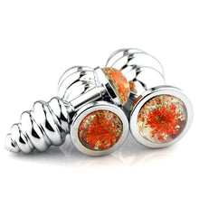 Load image into Gallery viewer, F2062 (MOQ 5 )Metal Butt Plug G-Spot Anus for Men and Women Butt Plug Masturbation Device Can Be Used as Luminous Chrysanthemum Butt Plug Thread Sex Product
