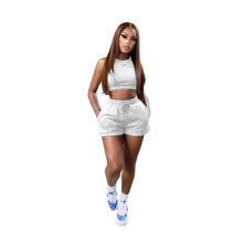 Load image into Gallery viewer, F5085 Summer Casual Stylish Solid Color Label Two-Piece Set
