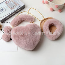 Load image into Gallery viewer, F9005 Exclusive For Matching Imitate Rex Rabbit Fur Love Handbags Plush Hairpin Autumn And Winter Chain Net Red Bag
