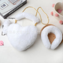 Load image into Gallery viewer, F9005 Exclusive For Matching Imitate Rex Rabbit Fur Love Handbags Plush Hairpin Autumn And Winter Chain Net Red Bag
