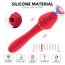 Load image into Gallery viewer, F2016  Amazon New Variable Frequency Mute Female Handle Rose Vibration Liquid Silicone Massage Stick Manufacturer Source
