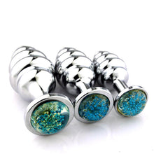 Load image into Gallery viewer, F2062 (MOQ 5 )Metal Butt Plug G-Spot Anus for Men and Women Butt Plug Masturbation Device Can Be Used as Luminous Chrysanthemum Butt Plug Thread Sex Product
