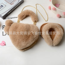 Load image into Gallery viewer, F9005 Exclusive For Matching Imitate Rex Rabbit Fur Love Handbags Plush Hairpin Autumn And Winter Chain Net Red Bag
