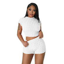 Load image into Gallery viewer, F5087 2023 Popular Sleeveless Midriff-Baring Shorts Popcorn Bubble Two-Piece Set
