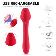 Load image into Gallery viewer, F2016  Amazon New Variable Frequency Mute Female Handle Rose Vibration Liquid Silicone Massage Stick Manufacturer Source
